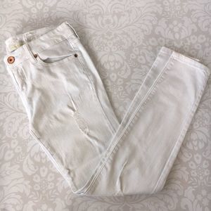 Refuge Jeans Almost White Baby Blue Glam Distressed Jeans Ultra Skinny 8